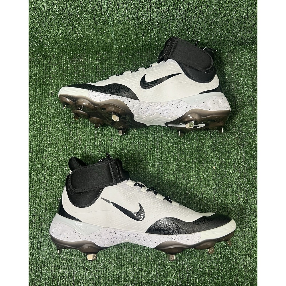 Nike‎ Alpha Huarache Elite 4 Mid White Black Baseball Cleats Men's 7 FD2744-107 - Picture 5 of 7